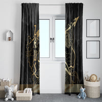 Zeus Greek Mythology King Of Gods Window Curtain Golden Meander Key Pattern Lightning Bolt
