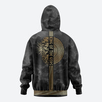 Zeus Greek Mythology King Of Gods Zip Hoodie Golden Meander Key Pattern Lightning Bolt