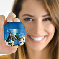 Guatemala Quetzal And Mayan Ruins AirPods Case Patriotic National Symbols White Orchid Flag
