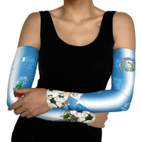 Guatemala Quetzal And Mayan Ruins Arm Sleeves Patriotic National Symbols White Orchid Flag