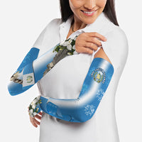 Guatemala Quetzal And Mayan Ruins Arm Sleeves Patriotic National Symbols White Orchid Flag