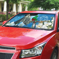 Guatemala Quetzal And Mayan Ruins Auto Sun Shade Patriotic National Symbols White Orchid Flag