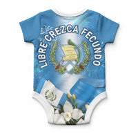 Guatemala Quetzal And Mayan Ruins Baby Onesie Patriotic National Symbols White Orchid Flag