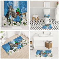 Guatemala Quetzal And Mayan Ruins Bathroom Set Patriotic National Symbols White Orchid Flag