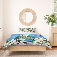 Guatemala Quetzal And Mayan Ruins Bedding Set Patriotic National Symbols White Orchid Flag