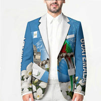 Guatemala Quetzal And Mayan Ruins Blazer Patriotic National Symbols White Orchid Flag