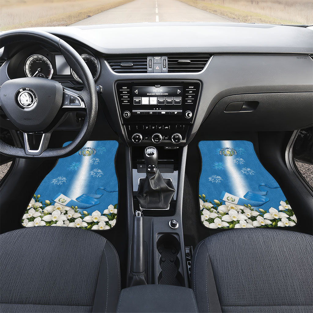 Guatemala Quetzal And Mayan Ruins Car Mats Patriotic National Symbols White Orchid Flag