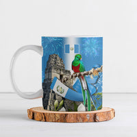 Guatemala Quetzal And Mayan Ruins Ceramic Mug Patriotic National Symbols White Orchid Flag