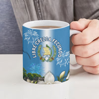 Guatemala Quetzal And Mayan Ruins Ceramic Mug Patriotic National Symbols White Orchid Flag