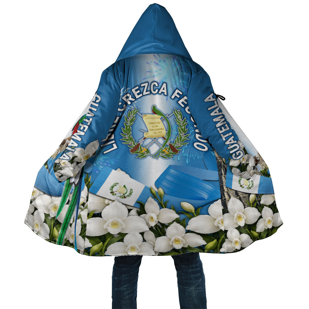 Guatemala Quetzal And Mayan Ruins Cloak Patriotic National Symbols White Orchid Flag