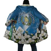 Guatemala Quetzal And Mayan Ruins Cloak Patriotic National Symbols White Orchid Flag