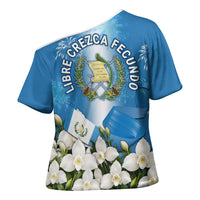 Guatemala Quetzal And Mayan Ruins Cross Shoulder Shirt Patriotic National Symbols White Orchid Flag