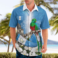 Guatemala Quetzal And Mayan Ruins Hawaiian Shirt Patriotic National Symbols White Orchid Flag