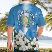 Guatemala Quetzal And Mayan Ruins Hawaiian Shirt Patriotic National Symbols White Orchid Flag
