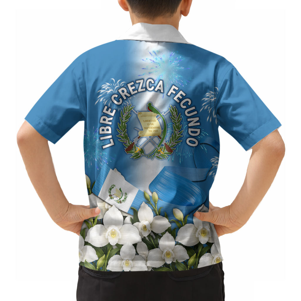 Guatemala Quetzal And Mayan Ruins Hawaiian Shirt Patriotic National Symbols White Orchid Flag