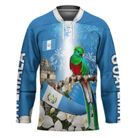 Guatemala Quetzal And Mayan Ruins Hockey Jersey Patriotic National Symbols White Orchid Flag
