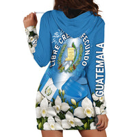 Guatemala Quetzal And Mayan Ruins Hoodie Dress Patriotic National Symbols White Orchid Flag