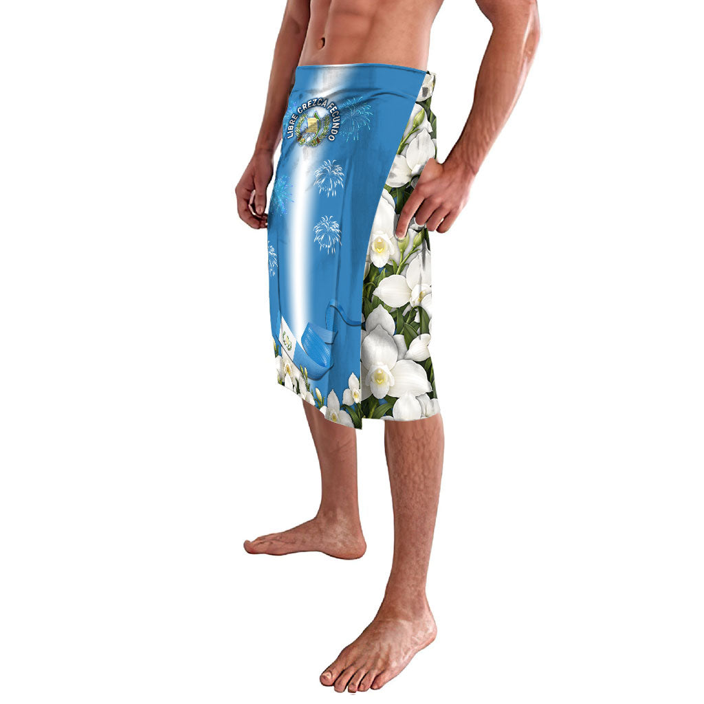 Guatemala Quetzal And Mayan Ruins Lavalava Patriotic National Symbols White Orchid Flag