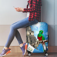 Guatemala Quetzal And Mayan Ruins Luggage Cover Patriotic National Symbols White Orchid Flag