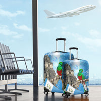 Guatemala Quetzal And Mayan Ruins Luggage Cover Patriotic National Symbols White Orchid Flag