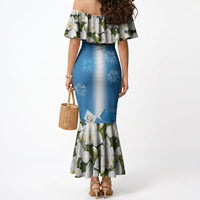 Guatemala Quetzal And Mayan Ruins Mermaid Dress Patriotic National Symbols White Orchid Flag