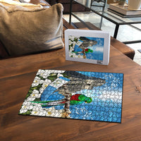 Guatemala Quetzal And Mayan Ruins Puzzle Patriotic National Symbols White Orchid Flag