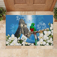 Guatemala Quetzal And Mayan Ruins Rubber Doormat Patriotic National Symbols White Orchid Flag