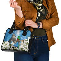 Guatemala Quetzal And Mayan Ruins Shoulder Handbag Patriotic National Symbols White Orchid Flag
