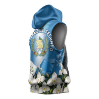 Guatemala Quetzal And Mayan Ruins Sleeveless Hoodie Patriotic National Symbols White Orchid Flag