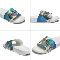 Guatemala Quetzal And Mayan Ruins Slide Sandals Patriotic National Symbols White Orchid Flag