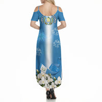 Guatemala Quetzal And Mayan Ruins Summer Maxi Dress Patriotic National Symbols White Orchid Flag