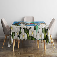 Guatemala Quetzal And Mayan Ruins Tablecloth Patriotic National Symbols White Orchid Flag
