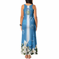 Guatemala Quetzal And Mayan Ruins Tank Maxi Dress Patriotic National Symbols White Orchid Flag