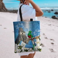 Guatemala Quetzal And Mayan Ruins Tote Bag Patriotic National Symbols White Orchid Flag
