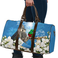 Guatemala Quetzal And Mayan Ruins Travel Bag Patriotic National Symbols White Orchid Flag
