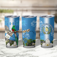 Guatemala Quetzal And Mayan Ruins Tumbler Cup Patriotic National Symbols White Orchid Flag