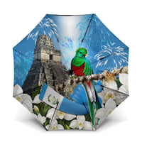 Guatemala Quetzal And Mayan Ruins Umbrella Patriotic National Symbols White Orchid Flag