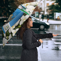 Guatemala Quetzal And Mayan Ruins Umbrella Patriotic National Symbols White Orchid Flag