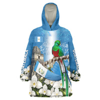 Guatemala Quetzal And Mayan Ruins Wearable Blanket Hoodie Patriotic National Symbols White Orchid Flag