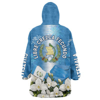 Guatemala Quetzal And Mayan Ruins Wearable Blanket Hoodie Patriotic National Symbols White Orchid Flag