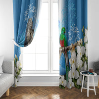 Guatemala Quetzal And Mayan Ruins Window Curtain Patriotic National Symbols White Orchid Flag