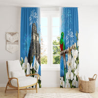 Guatemala Quetzal And Mayan Ruins Window Curtain Patriotic National Symbols White Orchid Flag
