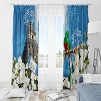 Guatemala Quetzal And Mayan Ruins Window Curtain Patriotic National Symbols White Orchid Flag