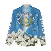 Guatemala Quetzal And Mayan Ruins Women Casual Shirt Patriotic National Symbols White Orchid Flag