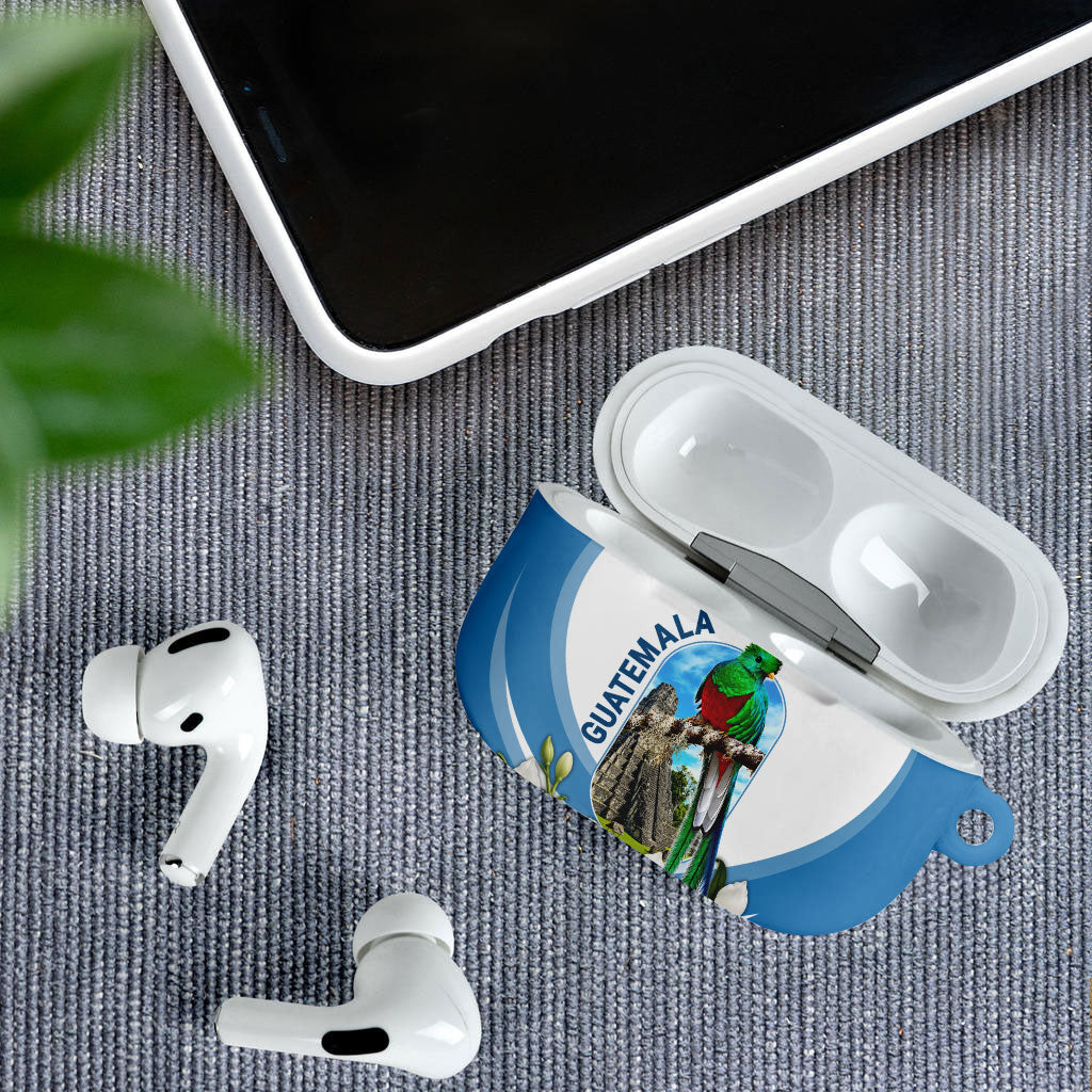 Guatemala AirPods Case Quetzal Mayan Ruins Orchid Flag