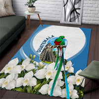 Guatemala Area Rug Quetzal Mayan Ruins Orchid Flag