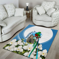 Guatemala Area Rug Quetzal Mayan Ruins Orchid Flag