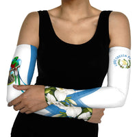 Guatemala Arm Sleeves Quetzal Mayan Ruins Orchid Flag
