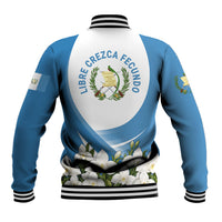 Guatemala Baseball Jacket Quetzal Mayan Ruins Orchid Flag
