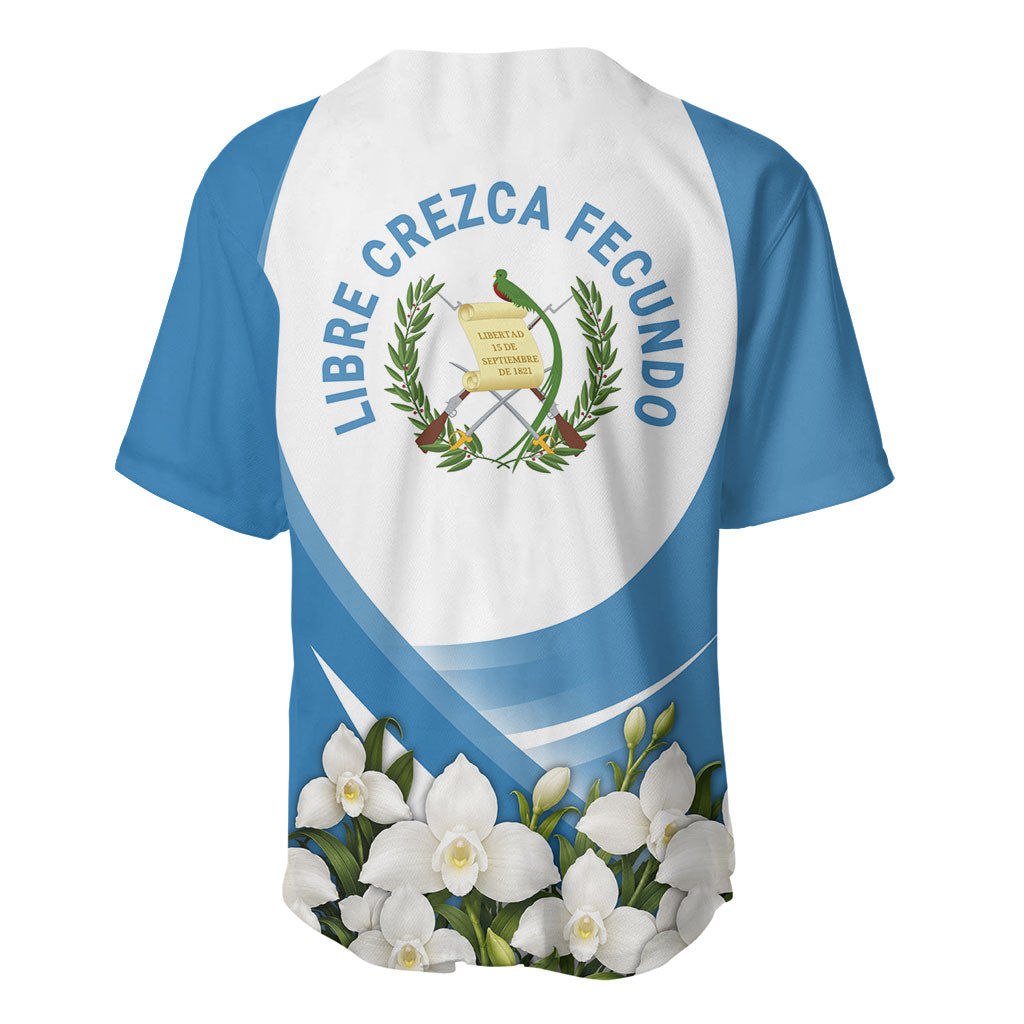 Guatemala Baseball Jersey Quetzal Mayan Ruins Orchid Flag